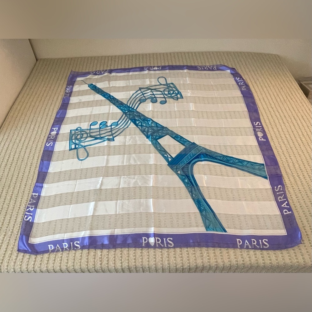 Paris Themed Scarf with Eiffel Tower Design - Wild Rag